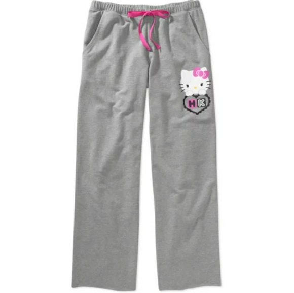 Hello Kitty Logo Gray Sweatpants XS to Small - Picture 1 of 7